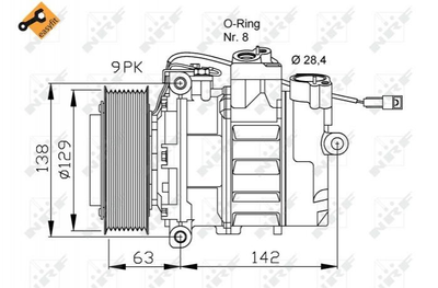 Компрессор кондиционера NRF 32413 Mercedes E-Class, Sprinter, G-Class, C-Class, Vito, M-Class, S-Class, V-Class 0002343111, 0002342311, 5412300211