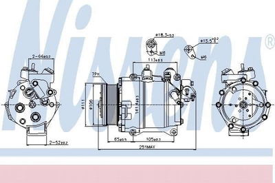 Компресор кондиціонера NISSENS 89245 Honda CR-V 38800RZYA01, 38810RZYA01, 38810RWCA01