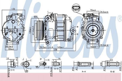 Компресор кондиціонера NISSENS 890037 BMW X5 64509121758, 64529185142, 64529195972