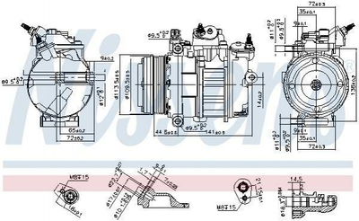 Компресор кондиціонера NISSENS 890419 Ford Mondeo, Focus, Connect, Transit, C-Max, Galaxy, S-Max 1786888, 1885702, 1928558