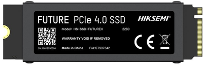 SSD диск Hiksemi FUTUREX 512GB M.2 2280 NVMe PCIe 4.0 x4 3D TLC (HS-SSD-FUTUREX(STD)/512G/PCIE4/WW)