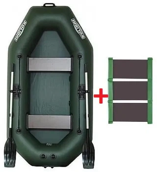 Надувная лодка Колибри К-240 слань рейка (зельоная, сумка, сидушки, весла, насос),Kolibri K-240c