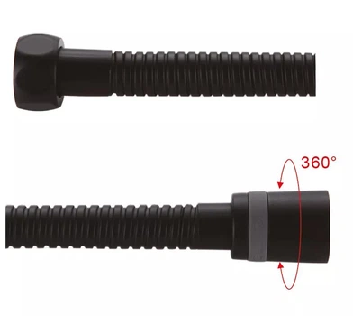 Душевой шланг, латунь, 1500 мм, черный Gappo G45-3