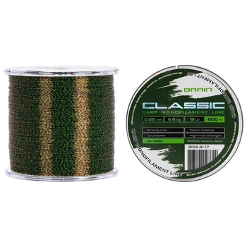 Леска Brain Classic Carp Line 600m 0.25mm 6.6kg 15lb 3D camo
