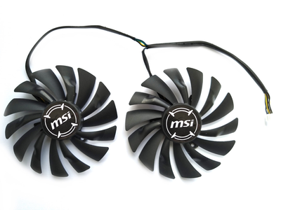 Вентилятор кулер для видеокарты MSI Armor GTX 1060 1070 1080 Ti 95 мм PLD10010S12HH (PLD10010B12HH) комплект 2 шт (№91)