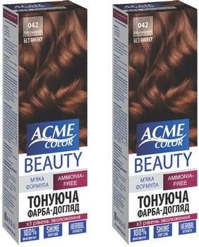 Упаковка гель-краски Acme Color Beauty № 042 Каштан 69 г х 2 шт (ROZ6400230617)
