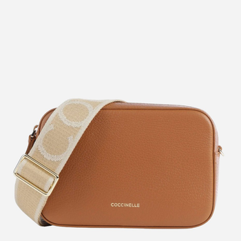 Torebka crossbody damska ze skóry naturalnej Coccinelle Tebe E5MN555I101-W12 Brązowa (8059978605771)