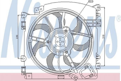 Вентилятор охолодження двигуна Nissens 85598 Renault Clio, Twingo; Nissan Note, Micra 21481AY610, 7701059785, 7701059786