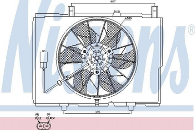 Вентилятор охолодження двигуна NISSENS 85489 Mercedes C-Class 0005401588, 2025053555, A2025053555