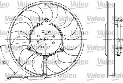 Вентилятор охлаждения двигателя Valeo 698611 Audi A4, A6; Seat Exeo 8E0959455B, 8E0959455N