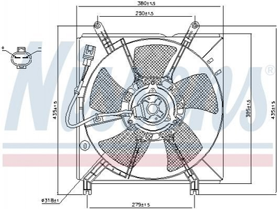 Вентилятор охлаждения двигателя NISSENS 85238 Toyota Rav-4 1671128130, 1636128020, 1636323020