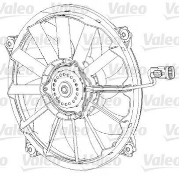 Вентилятор охлаждения двигателя Valeo 696091 Peugeot 307, 308, Partner, 3008, 5008; Citroen C4, Berlingo, DS4, DS5, Jumpy 1253F8, 1253G7, 1253K2