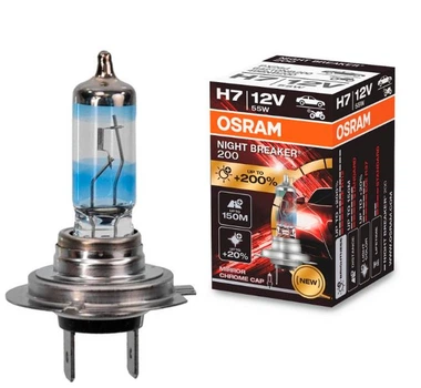 Галогенна автолампа Osram H7 Night Breaker 64210NВ200-FS картон +200% 55W 12V (02619)