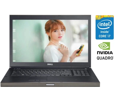 Мобильная рабочая станция Б-класс Dell Precision M6800 / 17.3" (1920x1080) TN / Intel Core i7-4810MQ (4 (8) ядра по 2.8 - 3.8 GHz) / 16 GB DDR3 / 240 GB SSD / nVidia Quadro K4100M, 4 GB GDDR5, 256-bit / WebCam / DVD-ROM / Win 10 Pro б/у