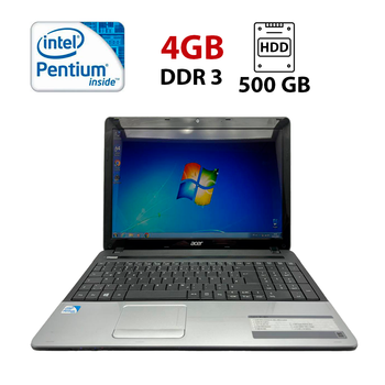 Ноутбук Acer Aspire E1-531 / 15.6" (1366x768) TN / Intel Pentium B960 (2 ядра по 2.2 GHz) / 4 GB DDR3 / 500 GB HDD / Intel HD Graphics / WebCam / АКБ не держит б/у