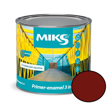 Грунт-эмаль 3 в 1 Miks Color красно-коричневая 2.3кг