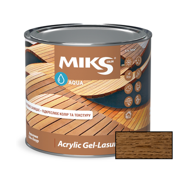 Акриловая гель-лазурь для дерева Miks Color орех 2.5л