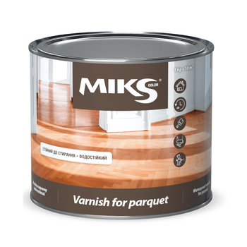 Лак для паркету Miks Color Parquet Varnish глянсовий 1.6кг
