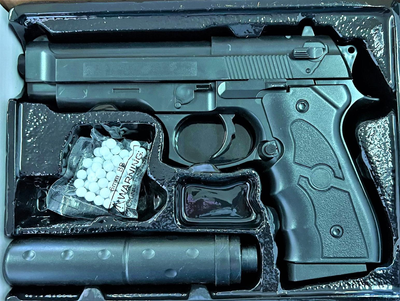 Детский страйкбольный пистолет Galaxy Beretta 92 с глушителем пластиковый G052A