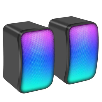 Компьютерная акустика Kisonli X17 с LED подсветкой с разъемами AUX 3.5mm мощность 3W Black