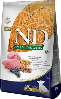 Низкозерновой сухой корм для щенков мелких пород Farmina N&D Low Grain LAMB & BLUEBERRY PUPPY MINI с ягненком и черникой 2,5 кг