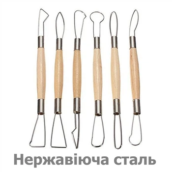 Петля двусторонняя - 6 шт - Профессиональные инструменты для лепки - Набор стеков