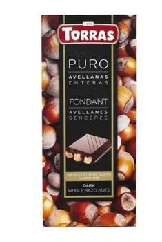 Шоколад чорний з фундуком Puro Fondant Dark Whole Hazelnuts 150 г