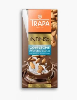 Шоколад Trapa INTENSO молочный с миндалем 175 г
