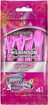 Одноразовые станки для женщин Wilkinson Sword - Schick Extra3 Beauty 4шт (813610-736459-2)