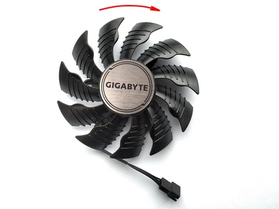 Вентилятор кулер для видеокарты Gigabyte RTX 2070 2080 Ti 3070 Ti RX 6800 6900 XT Gaming (orgnl) 83 мм Everflow T128015SU (PLD09215S12H GA92S2U T129215SU PLA09215S12H) (№414.52)