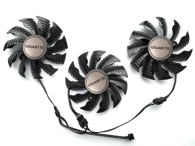 Вентилятор Everflow для видеокарты Gigabyte 83 мм (original) T128015SU (GA92S2U T129215SU PLA09215S12H) комплект 3 шт (№414.5)