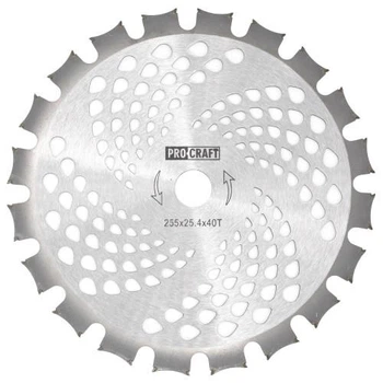 Диск для садового триммера, мотокосы двухсторонний 40T Procraft D255*25.4