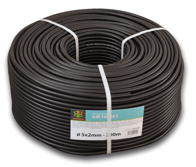 Шланг технический AIR HOSES 5*2мм, 20 BAR, 18 м – черный Bradas