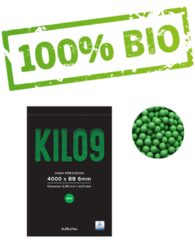 Страйкбольные шары BIO Green – 0.25g -4000шт- 1kg [KILO9] (для страйкбола)