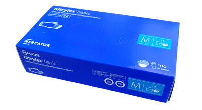 Перчатки нитриловые синие NITRYLEX Basic M 100 шт