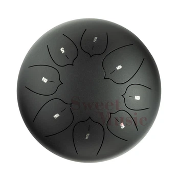 Глюкофон 10" (25см) 8 нот Hluru Huashu THL8-10 Ink Black Carbon Steel Tongue Drum