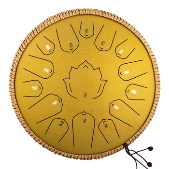 Глюкофон 14" (36см) 15 нот Hluru Huashu TWH15-14 Golden Carbon Steel Tongue Drum