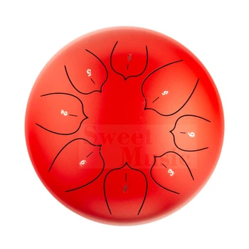 Глюкофон 10" (25см) 8 нот Hluru Huashu THL8-10 Red Carbon Steel Tongue Drum