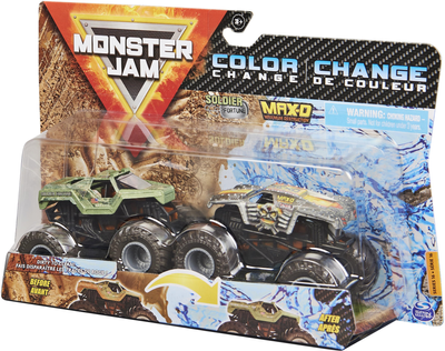 Zestaw samochodów Spin Master Monster Jam Color Change Soldier Fortune vs. Max-D 2 szt 2 szt (0778988358290)