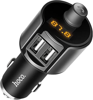 Автомобильный FM модулятор Hoco E19 (2 USB+ BT4.2) Black (36241)