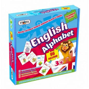 Развивающая игра-пазлы Strateg Английский алфавит (539S)