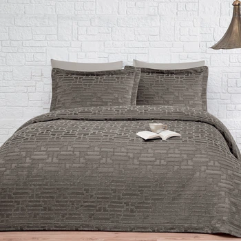 Покривало з наволочками Tivolyo Home Calipso 3 предмета 260*260 жаккард, кавове
