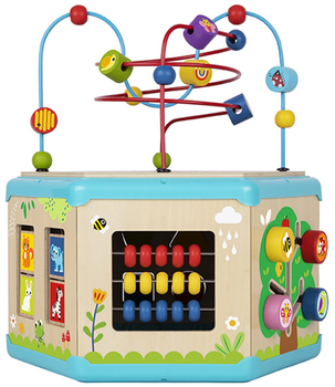 Interaktywny Drewniany Sześciokąt Tooky Toy Montessori Pudełko (6972633374398)