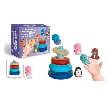 Игрушка развивающая Пирамидка A-Toys резиновая с фигурками 12 элементов, 1271