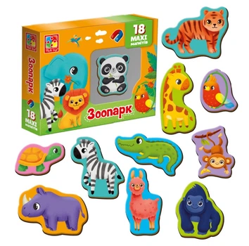 Набор детских развивающих магнитов Vladi Toys Зоо VT3106-25