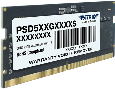 Оперативна пам'ять Patriot SODIMM DDR5-5600 32768MB PC5-44800 (PSD532G56002S)