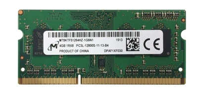 Оперативная память 4 ГБ, DDR3L, для ноутбуков, Micron (1600 МГц, 1.35 В, CL11, MT8KTF51264HZ-1G6N Б/У
