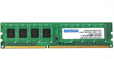 Оперативна пам'ять для ПК Avant DDR3 4Gb 1Rx8 PC3-12800 1600MHz, (avf6451u67f1600gh-nycp) б/в