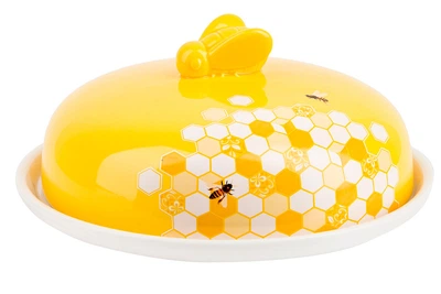 Блюдо керамическое для блинов 23 см с крышкой Honey DM797-HN