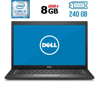 Ноутбук Б-класс Dell Latitude 7490 / 14" (1920x1080) IPS / Intel Core i5-7300U (2 (4) ядра по 2.6 - 3.5 GHz) / 8 GB DDR4 / 240 GB SSD M.2 / Intel HD Graphics 620 / WebCam / Fingerprint / HDMI б/у